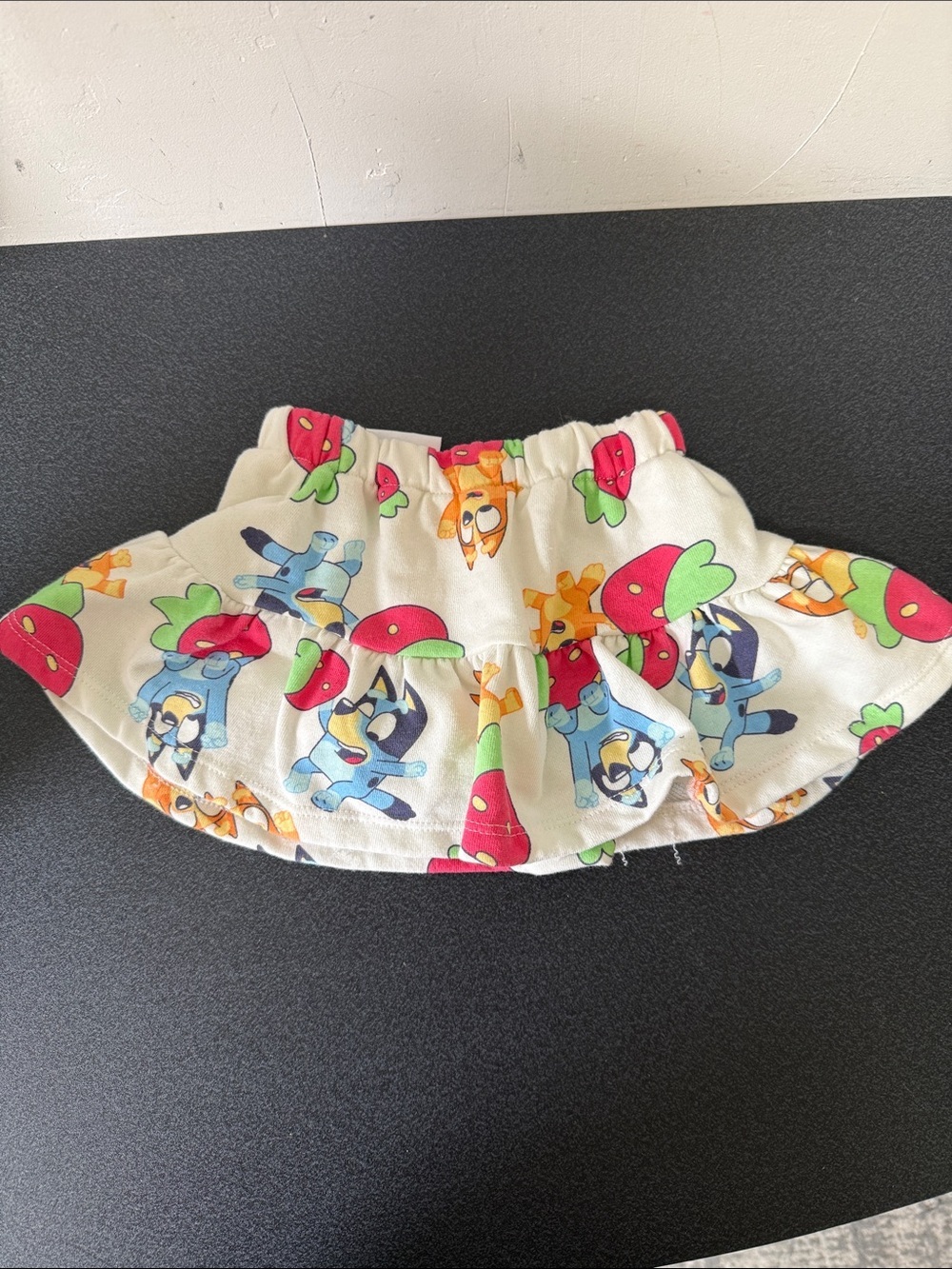Cream Kids Skort with Colorful Bluey Print